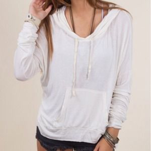 Brandy Melville Cream Layla Hoodie