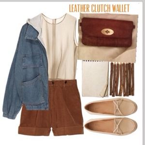Brown clutch wallet