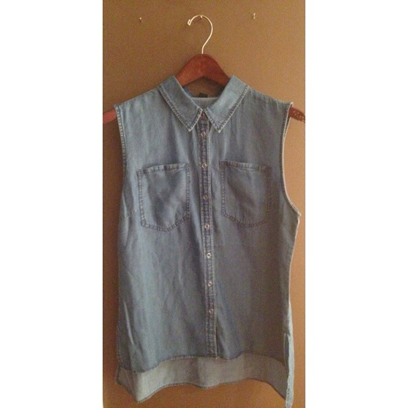 Denim Oversized Chambray Top