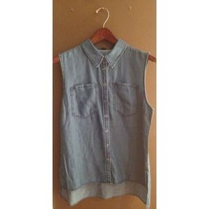 Denim Oversized Chambray Top