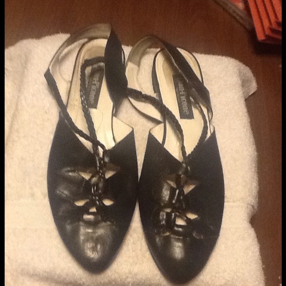 Evan Picone Navy blue leather sandals