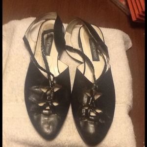 Evan Picone Navy blue leather sandals