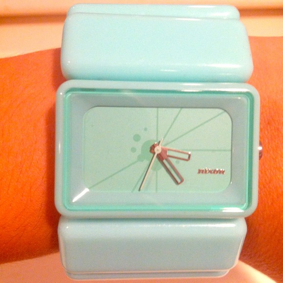 Mint green plastic Nixon watch