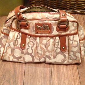 **SOLD**Tan and brown Coach purse