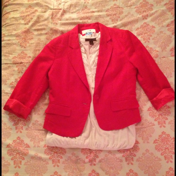 Red Boyfriend Blazer