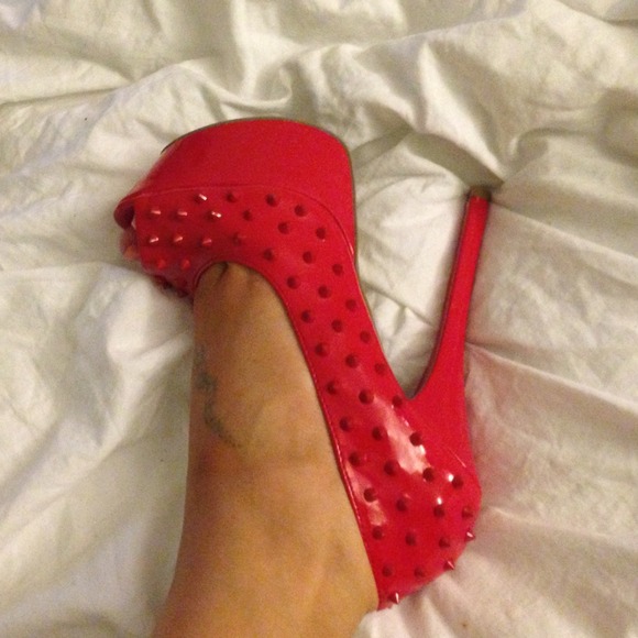 Red Spike Heels