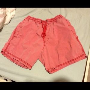 Red washed guy shorts