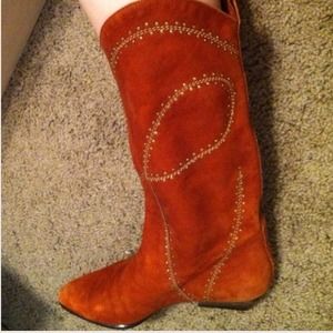 Suede Burnt Orange Boots