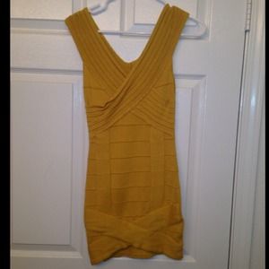 Mustard Yellow bandage mini dress size small