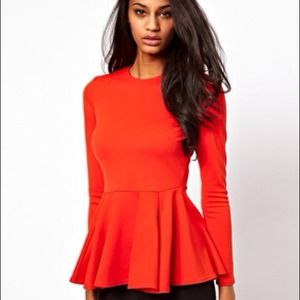 Asos peplum top (red)
