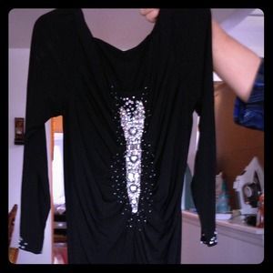 Beautiful rhinestone black dress
