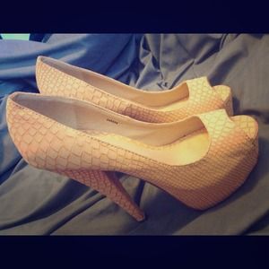 Charlotte Russe snakeskin inspired platform heels