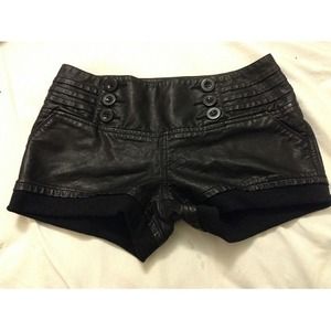 Leather shorts