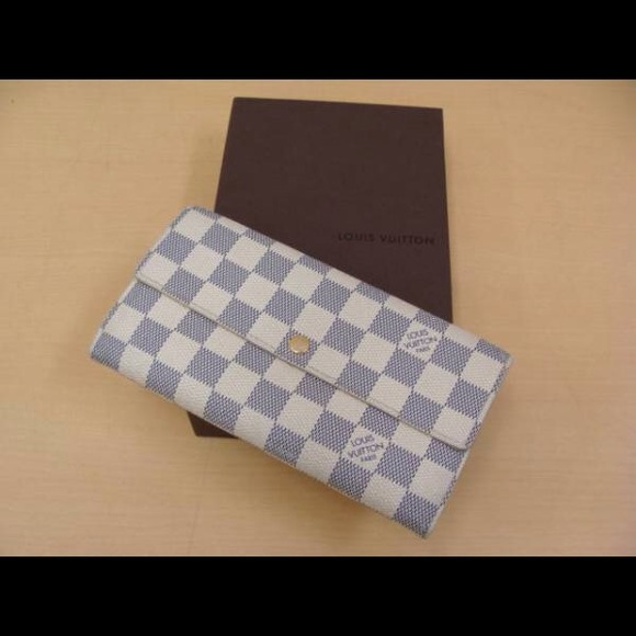 louis vuitton sarah long wallet damier azur