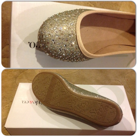 (SOLD) Style & Co. "Angelyn" Gold Flats - Picture 2 of 2
