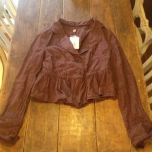 Free People NWT Light Jacket-maroon!