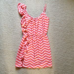 Coral Chevron Dress