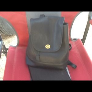 Authentic coach backpack, draw string, with flap.
