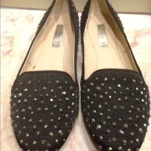 Black flats with rhinestone