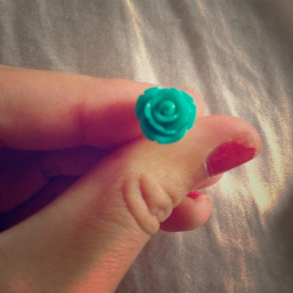 Teal Rose Cell Phone Plug