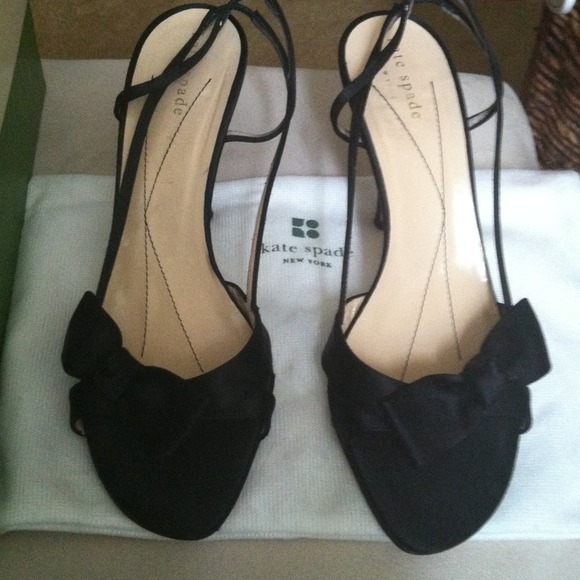 Kate Spade Lover black satin heels size 7 1/2