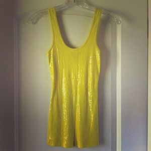 Neon yellow sequin tank **REDUCED**