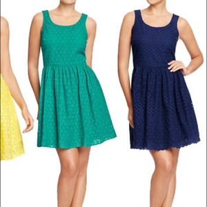SOLD Old Navy teal eyelet dress, sz 6,