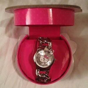 Hello Kitty Silver Tone Bangle Watch