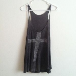 💗BRANDY MELVILLE💗 GREY CROSS TANK