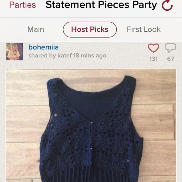 *SOLD* Free People Black Boho Crochet Crop Top - Picture 4 of 4