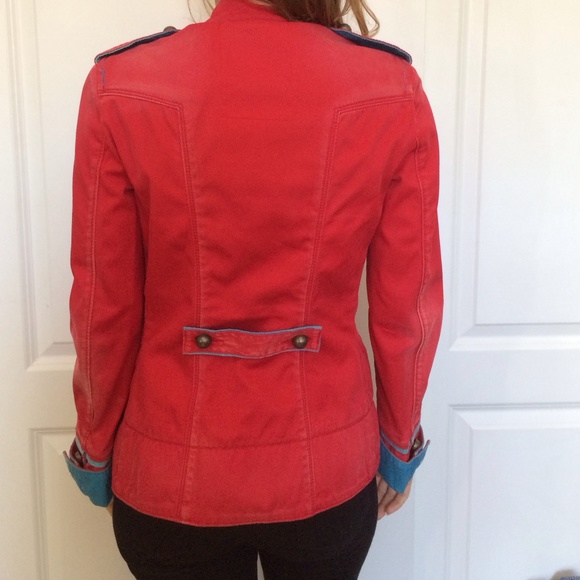 Miss Sixty Cherry red military style denim jacket - Picture 3 of 4