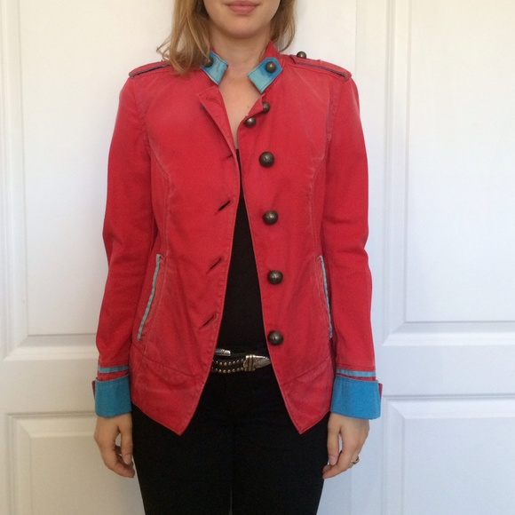 Miss Sixty Cherry red military style denim jacket - Picture 4 of 4