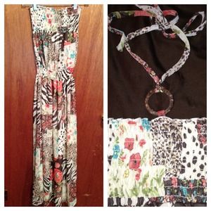 Multi-Print Maxi Dress.