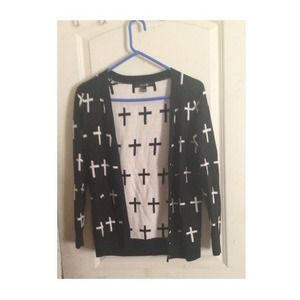 Cross Print Cardigan