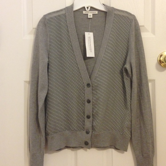 Banana Republic Sweaters - Banana Republic sheer dotted front panel cardigan