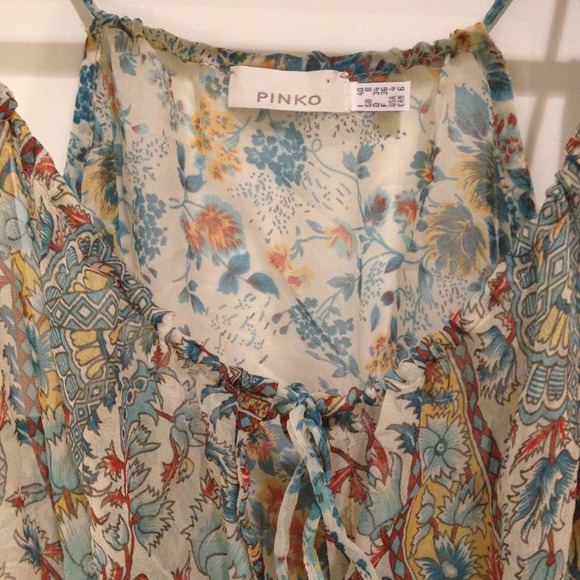 Pinko Y2K Paisley silk chiffon top