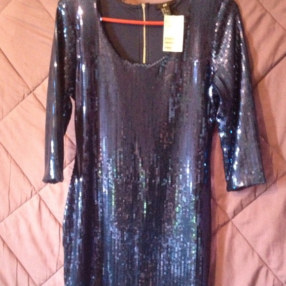 Royal blue sequin party dress