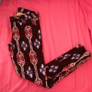 Tribal print skinny jeans
