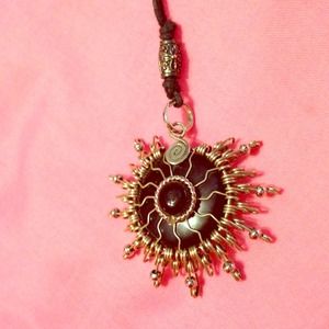 Black rock, sun, handmade necklace!