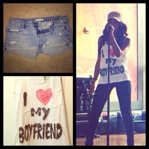 I love my boyfriend shirt & bullhead shorts bundle