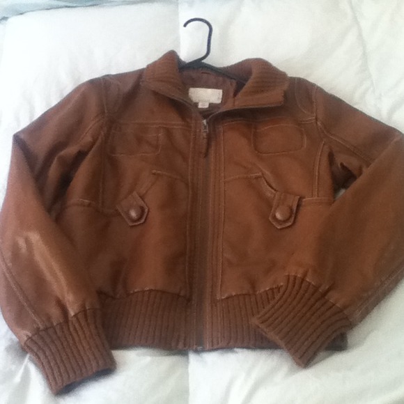 Tan jacket.