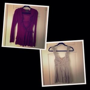 Bundle Anthropologie sleeveless top & cardigan