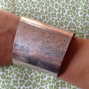 LARGE SILVER BOHO CUFF BRACELET