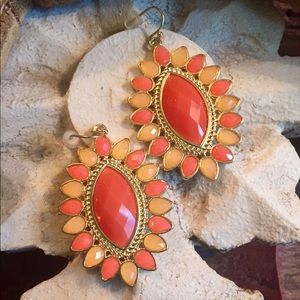Jewelry - Statement jeweled earrings in corals Jewelry - Statement jeweled earrings in corals