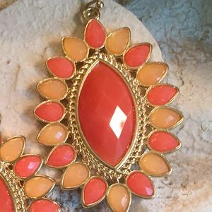 Jewelry - Statement jeweled earrings in corals Jewelry - Statement jeweled earrings in corals