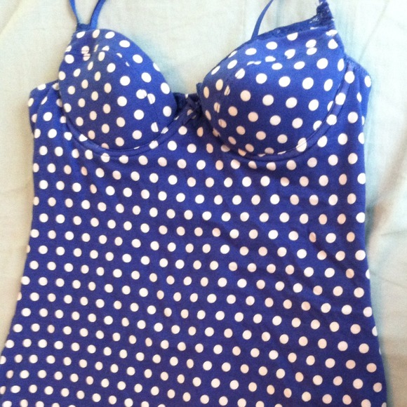 AERIE Royal polka dot tank top - Picture 1 of 4