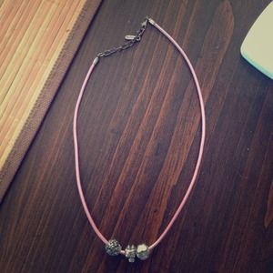 Pandora Necklace With 3 Charms