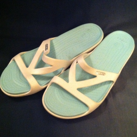 Crocs Hilga Oyster/Sea Foam sandals