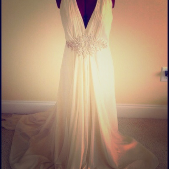 La Femme beaded evening gown