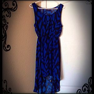 REDUCED!! High Low Blue Zebra Print Dress